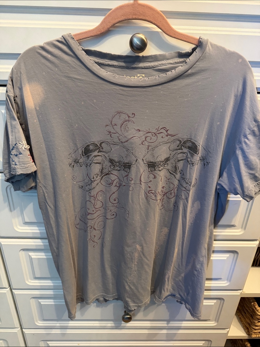 Vintage Fabulous Project E Grey Graphic Skull Tee